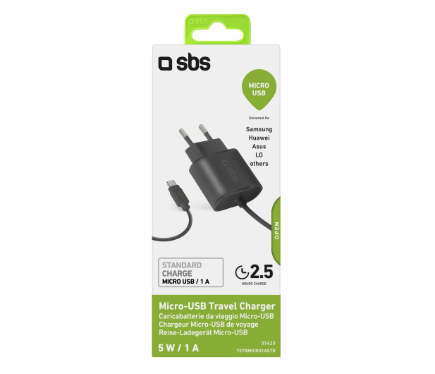 SBS Ladowarka Sieciowa z kablem microUSB 1A - 1458032 - zdjęcie 2